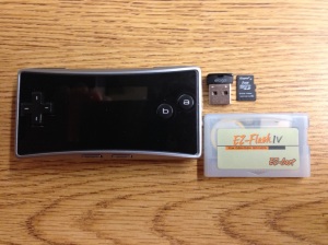 GBA Micro, MicroSD USB reader, 1GB MicroSD, EZ-Flash IV cart